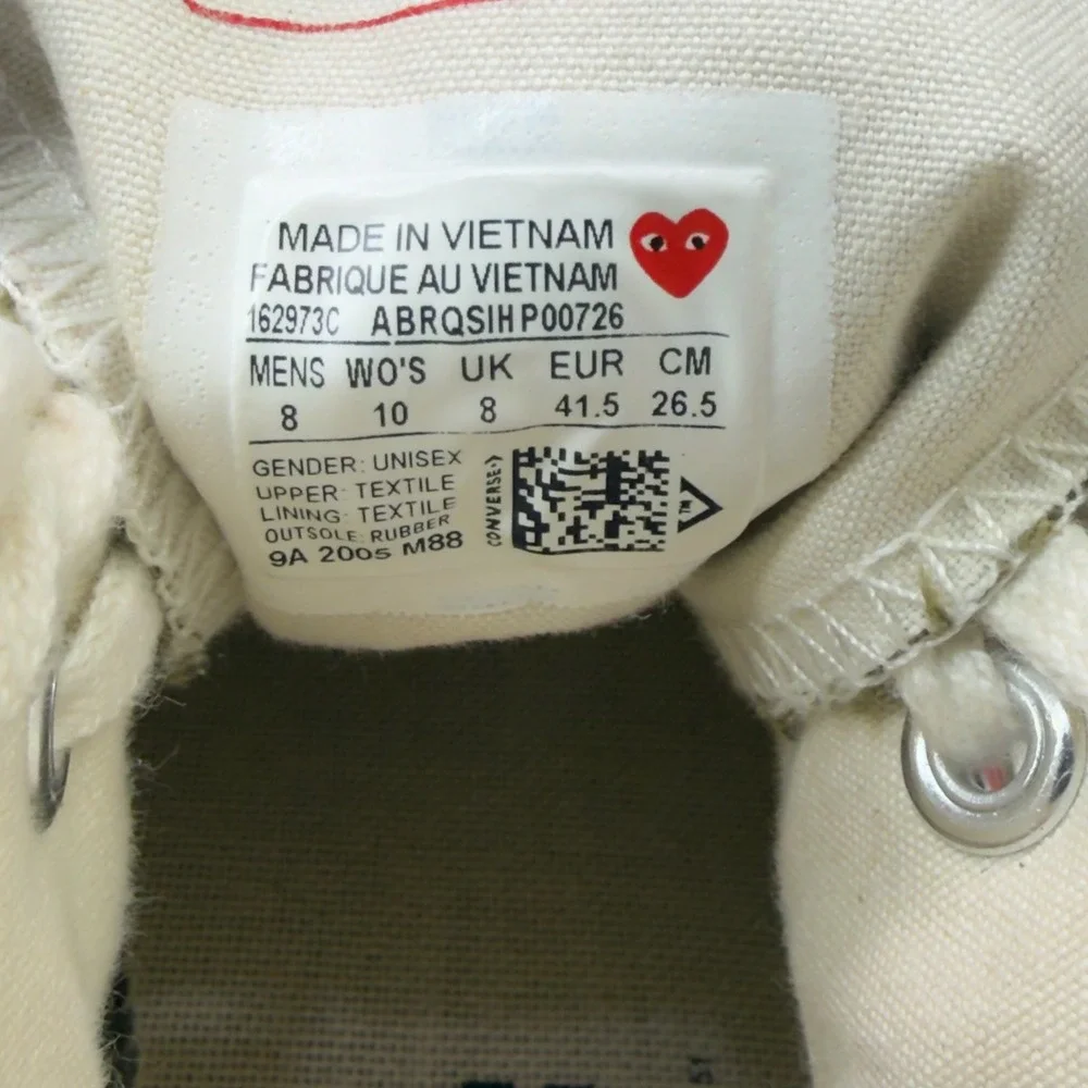 Converse Comme des Garcons PLAY Chuck 70 High Top Olive Green Size Mens 8 W 10 - Picture 8 of 11